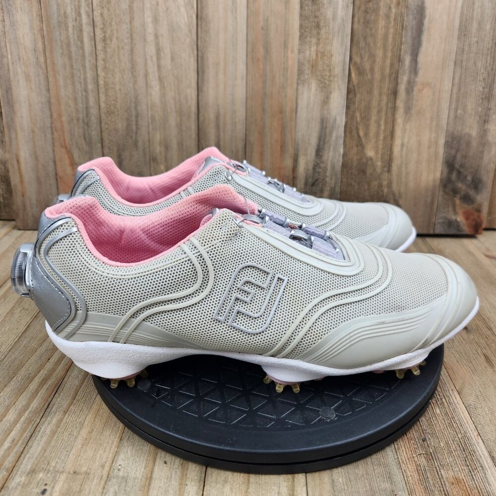 FootJoy Women's Gray and Pink Athletic Golf Shoes - Picture 3 of 9
